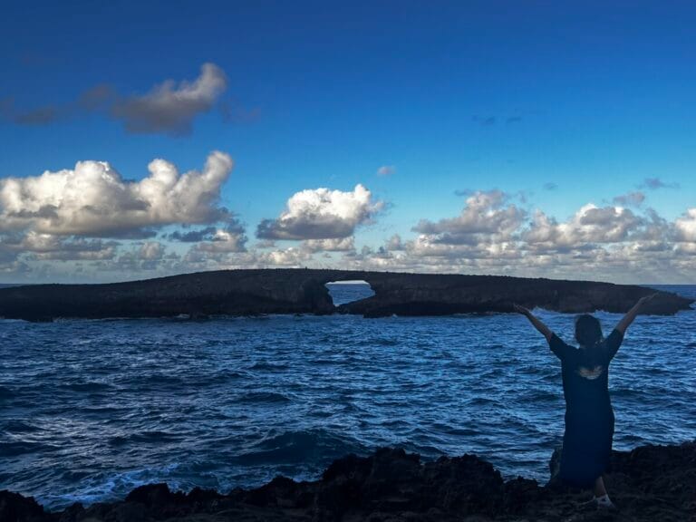 Posing at the La'ie Point